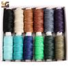 12 Colors Polyester Round Wax Thread Set 0.45mm for Macrame Bracelet Making Sewing Leather Projects Bookbinding