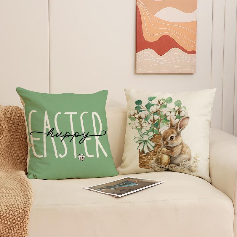 Spring New Easter Bunny Pillow Cover Living Room Sofa Cushion Outdoor Pillow Cover Home Decoration Cushion