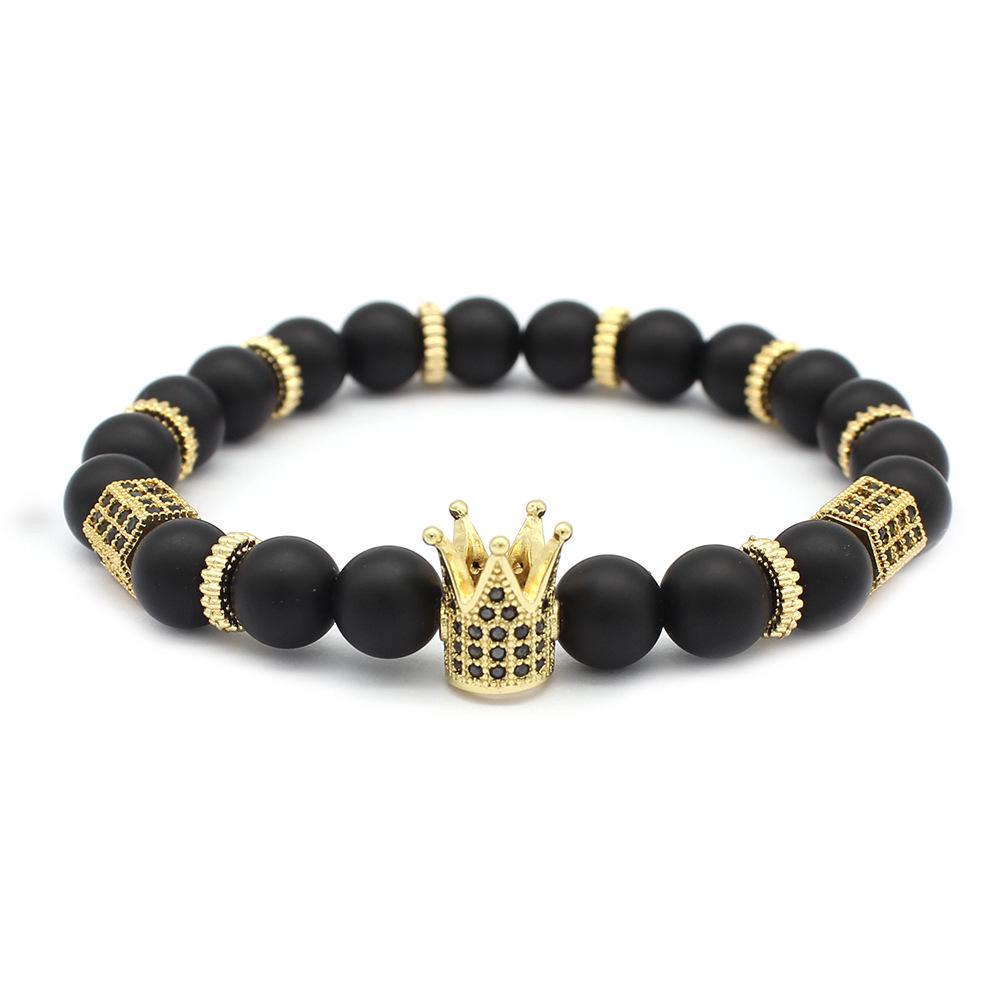 2019 Zirconia Crown Stone  Imperial Frosted Bead Bracelet with Copper Fittings