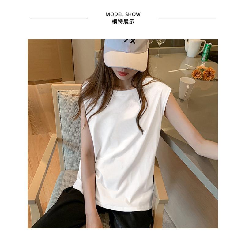 Women S Loose Round Neck Sleeveless T Shirt Summer Casual Top