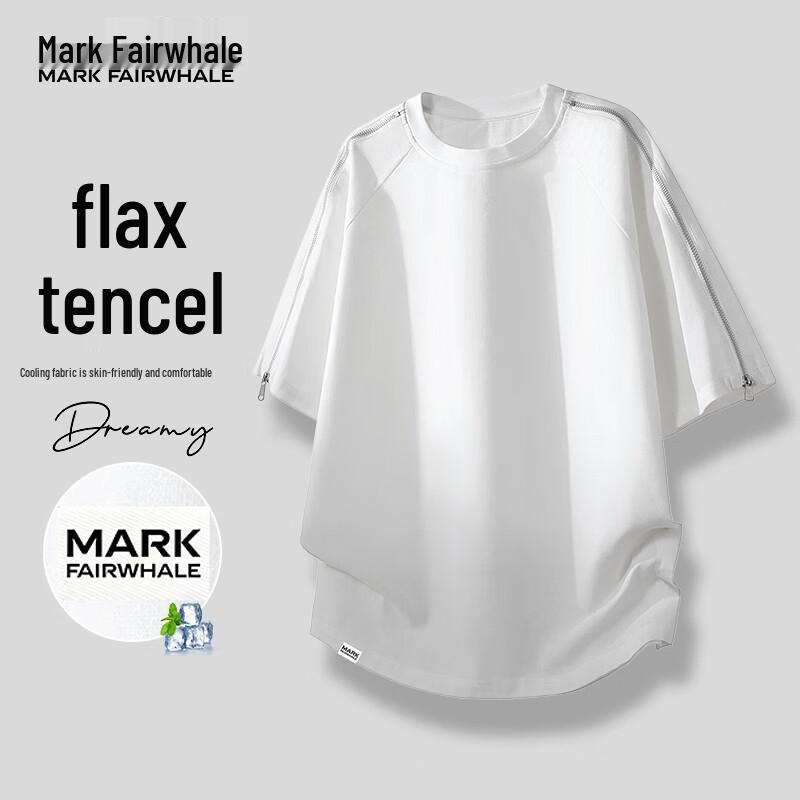MARK FAIRWHALE Men s 2026 Trendy Tencel Linen Blend Short Sleeve T-Shirt XL