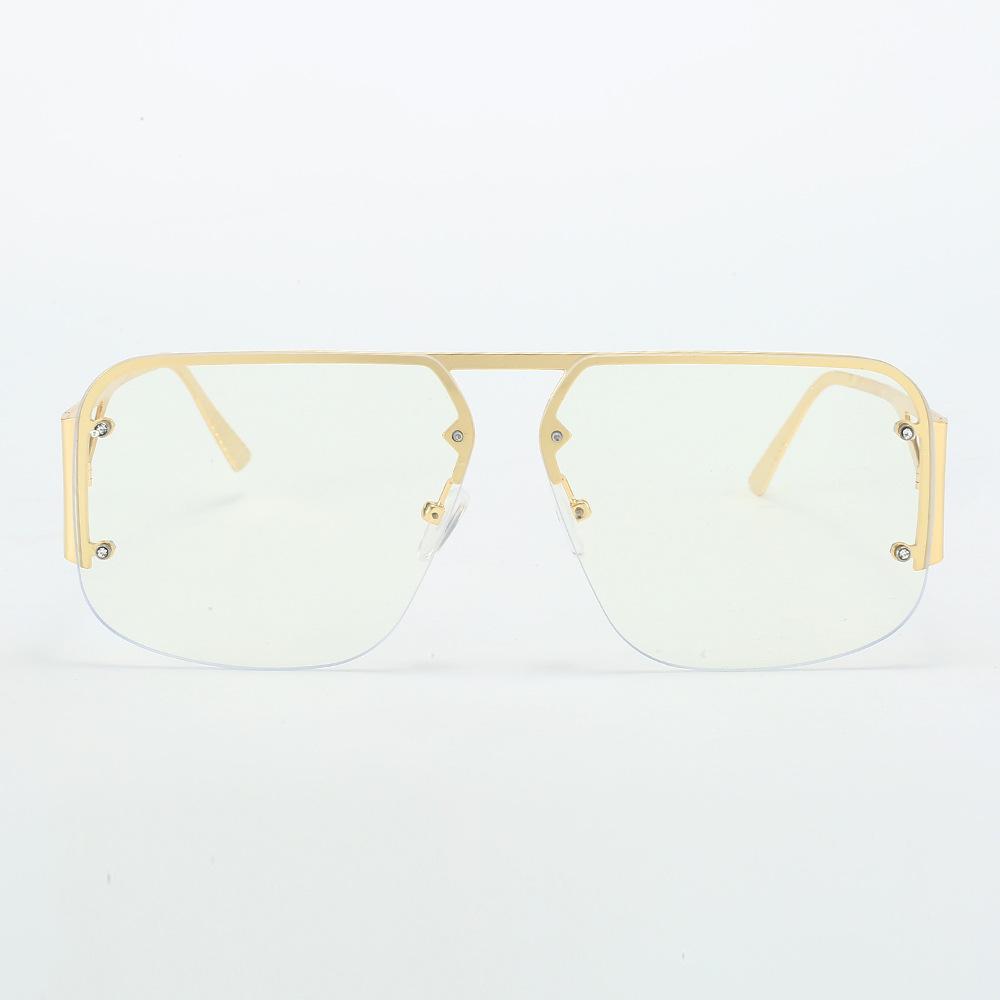 

2023 Hot Fashion Pilot Sunglasses, European And American Retro Curtain Half-Frame Versatile Square Sunglasses Regular
