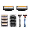 Old-Fashioned 5-Layer Men's Manual Shaving Razor with Five Cutter Heads