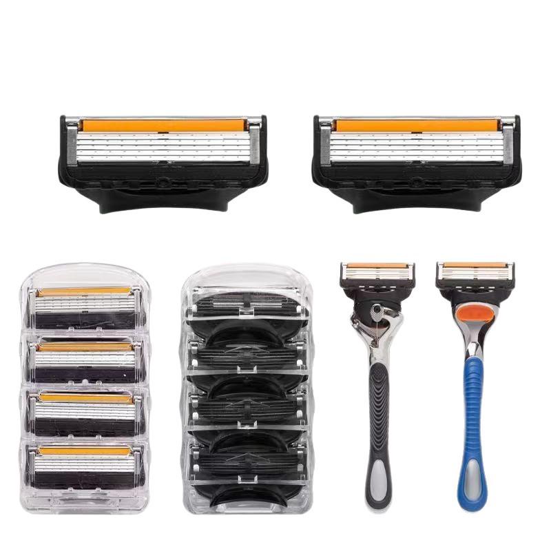 Old-Fashioned 5-Layer Men's Manual Shaving Razor with Five Cutter Heads
