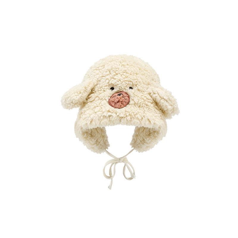 Winter Plush Women Hat Cute Bear Ear Protection Beanie Cap For Girls Female Kawaii Solid Color Faux Fur Warm Earmuffs Caps