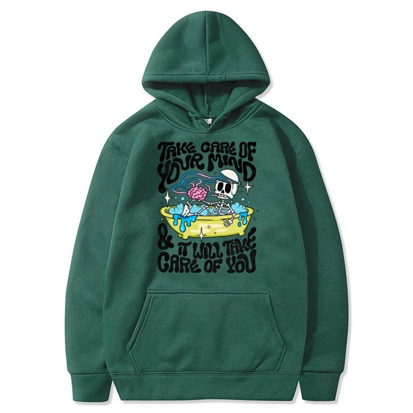 Take care of youth graffiti autumn/winter hoodie hip-hop street college pullover fashionable casual warm hoodie holiday gift