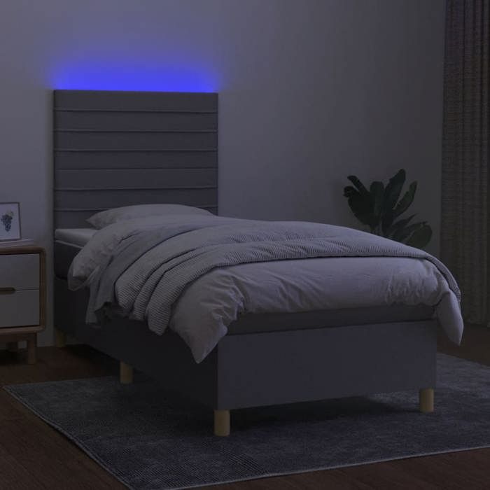 Maison Exclusive - Sommier à lattes de lit et matelas et LED Gris clair 80x200cm
