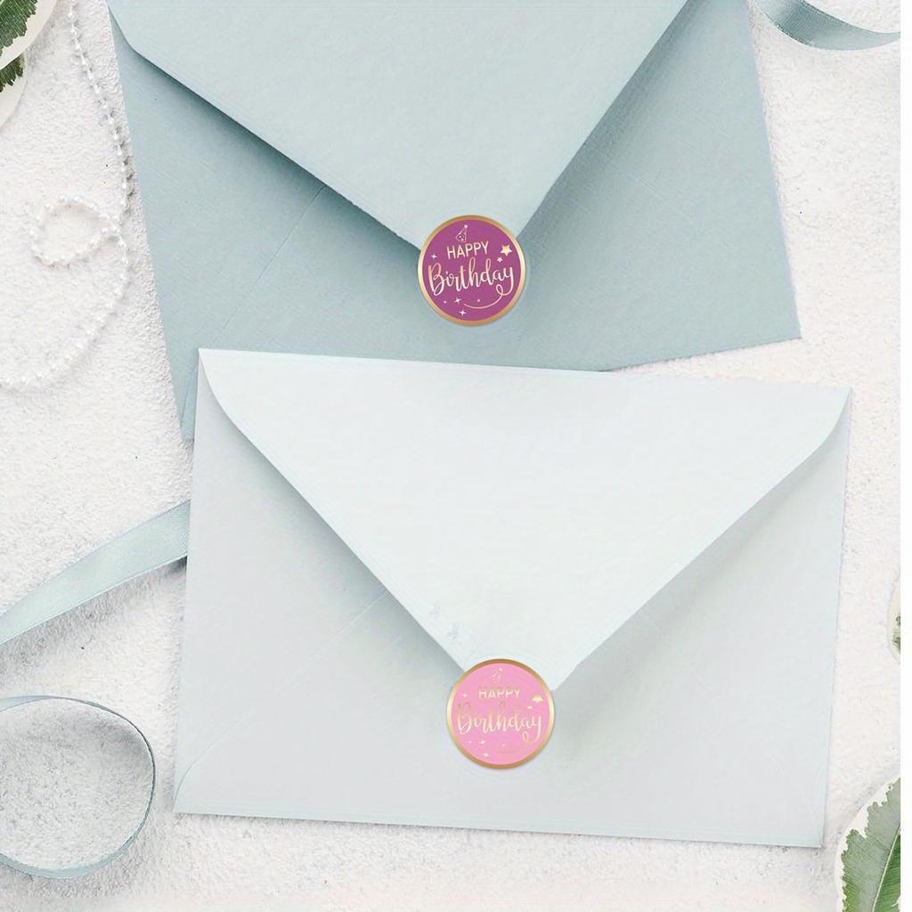 500pcs stickers per roll, Happy Birthday stickers,12 assorted colors, 2.54 cm diameter,perfect for family parties, gift sealing