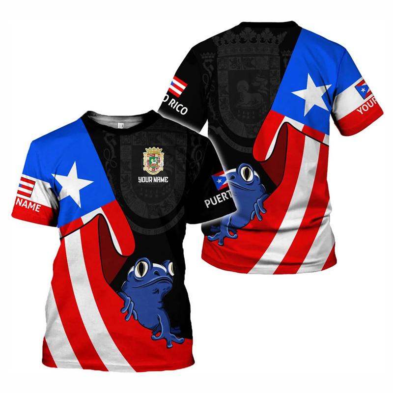 

Puerto Rico Flag Graphic T Shirt Children Short Sleeves Tshirt Tops Summer Sports Football Tee Shirts 110