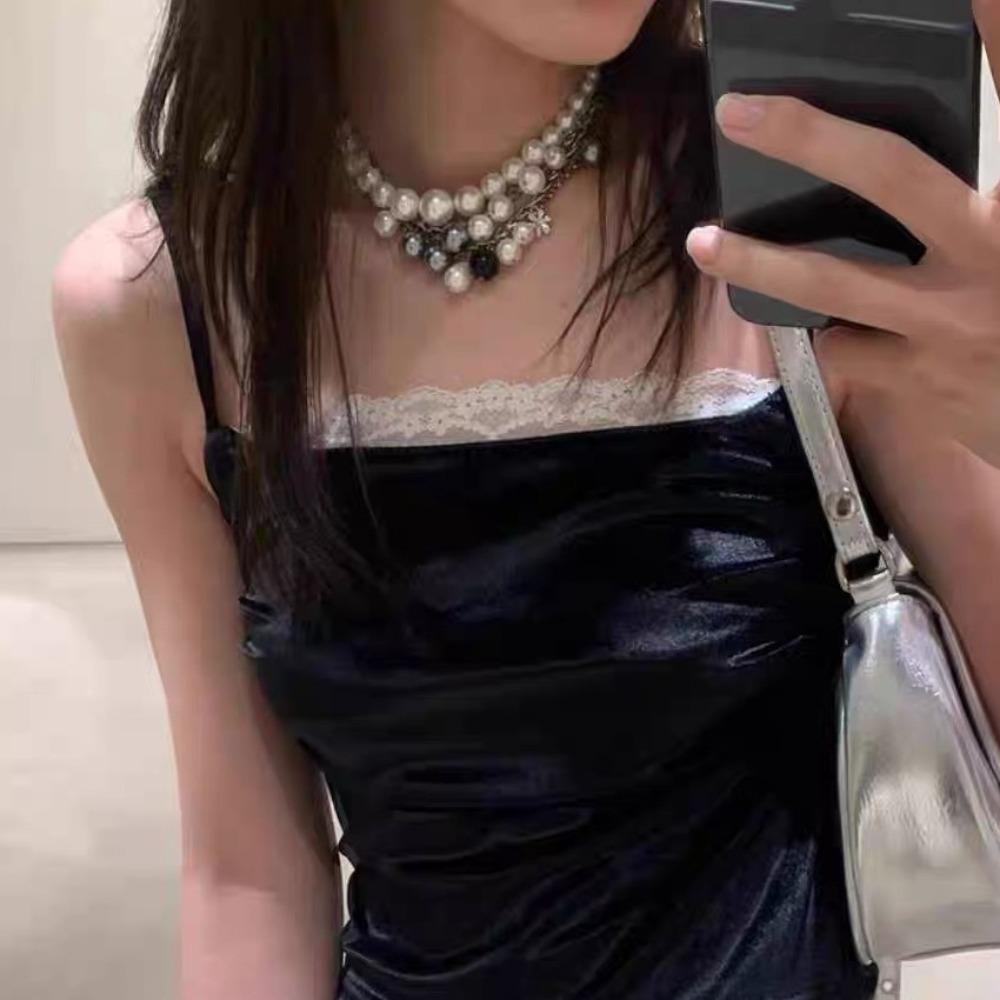 Flowers Pendant Pearl Multilayer Necklace Choker Sweater Chain Fashion Clavicle Chain Women  Gifts