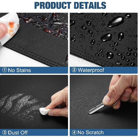 Leather Dashboard Dash Cover Mat Carpet PU Compatible With - Chevrolet Silverado&GMC Sierra 1500/2500HD/3500HD(Non-Compatible Hyundai Sonata NF)