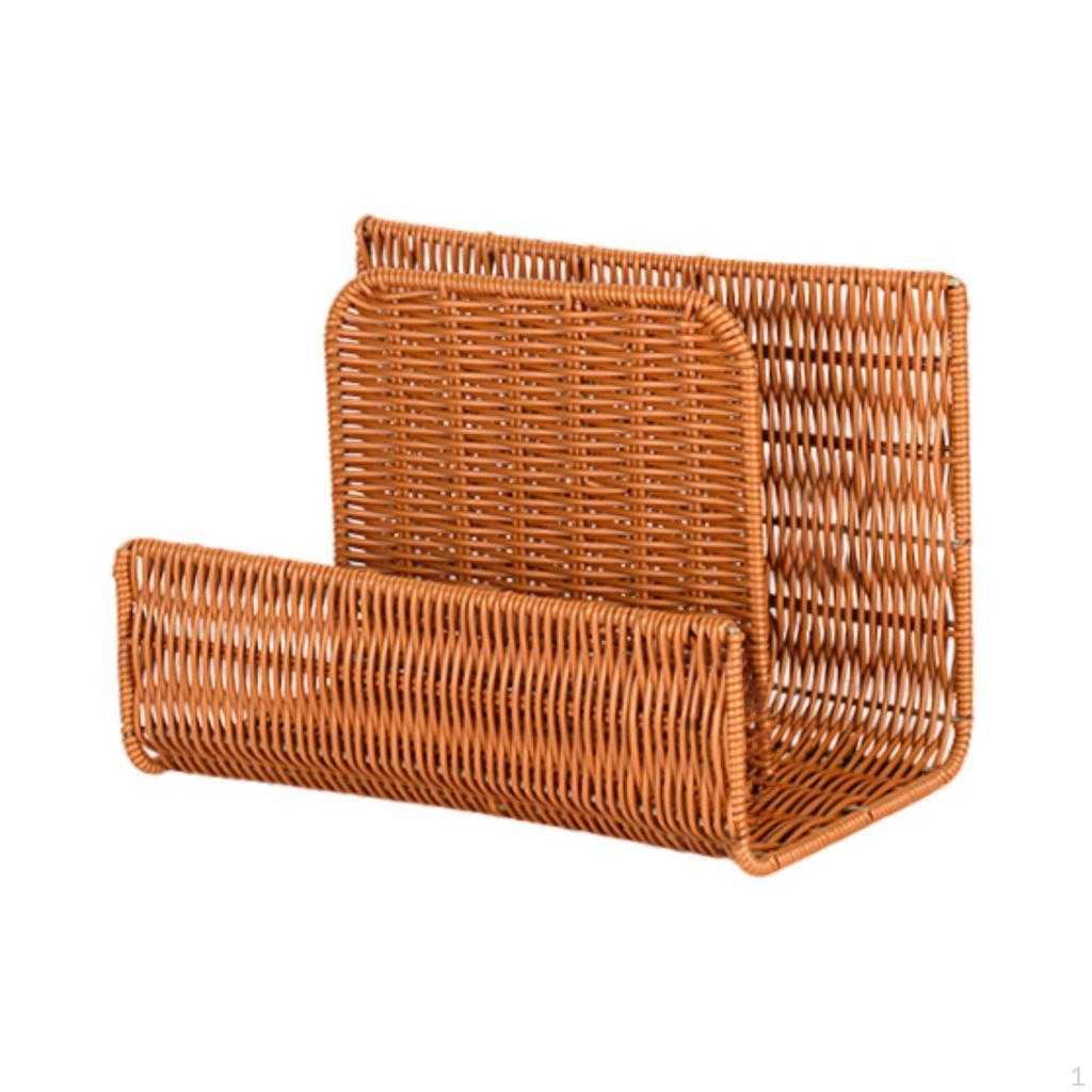 Bookend Desk Bookshelf Display Stand Book Shelf Decorative Woven Magazine Rack Organizer for Office