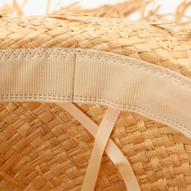 Wide Brims Beach Cap Elegant Straw Fisherman Hat With Floral Accents For Women Outdoor Beach Vacation And Sun Protection