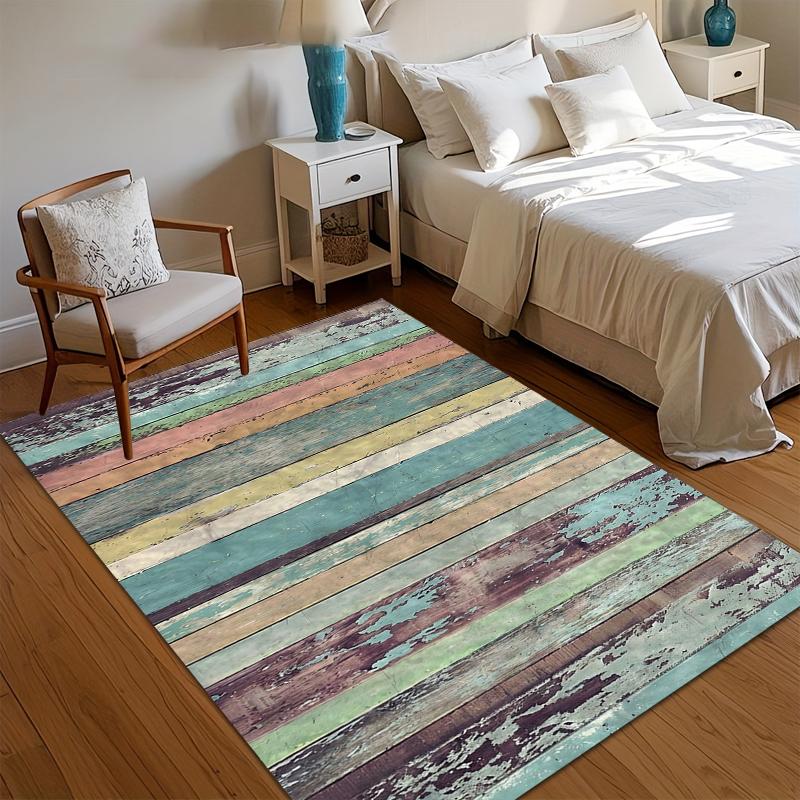 

Vintage Distressed Wooden Plank Area Rug Non Slip Soft Floor Carpet for Living Room Bedroom Entryway Rustic Farmhouse Decor 40X60cm