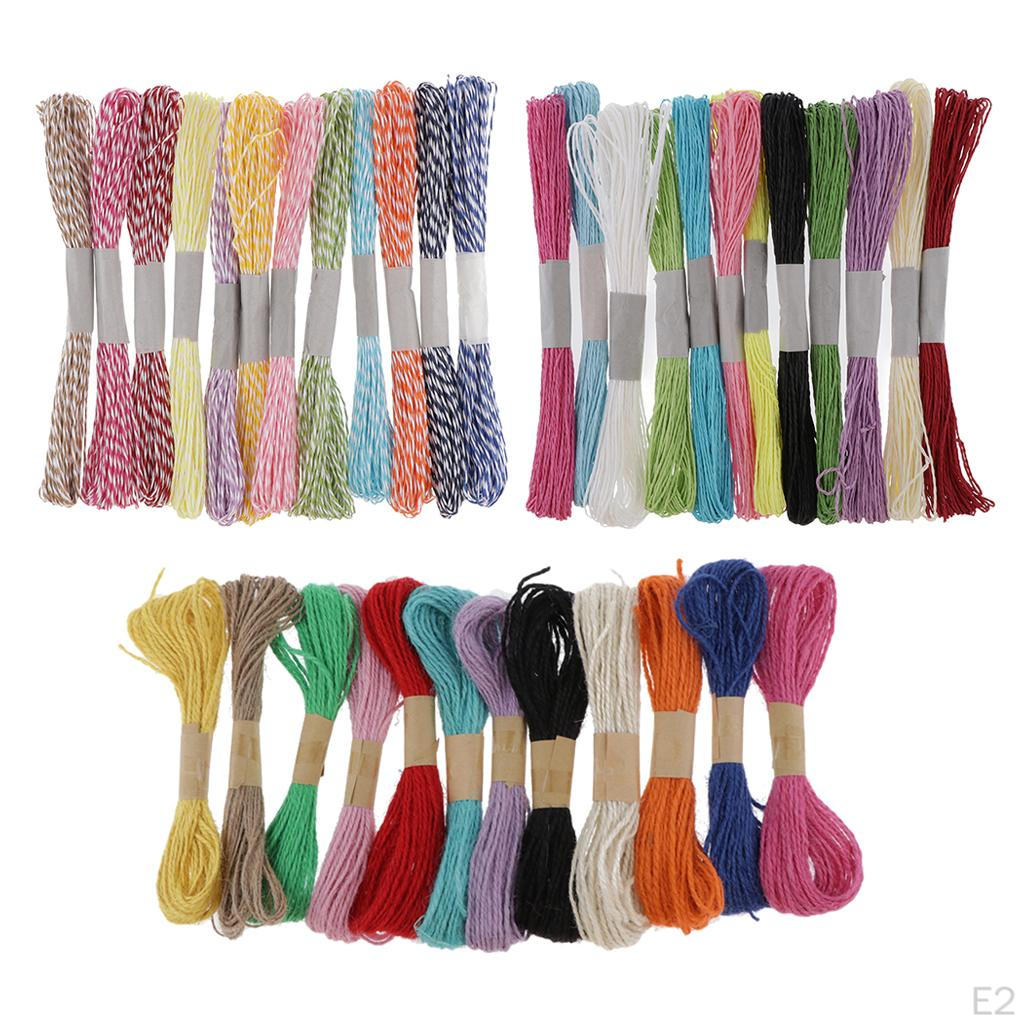 12 Colors Raffia Stripes Paper String for DIY Making Twisted /Cord/Rope, 2mm 1mm Thickness