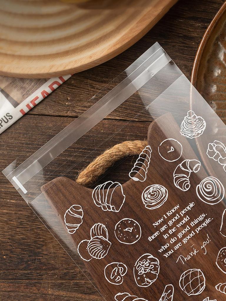 100 szt. - Drukowana samoprzylepna torebka na ciasto i pieczywo