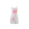 Summer Mini Women's Dress With Halter U-neck, Sexy Backless A-line Skirt, Floral Print Dress