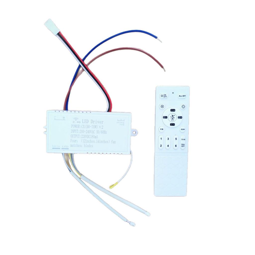 Remote-Controlled 6-Speed DC Variable Frequency Fan Light with Adjustable Head and 110V Lighting Fixture Accessories