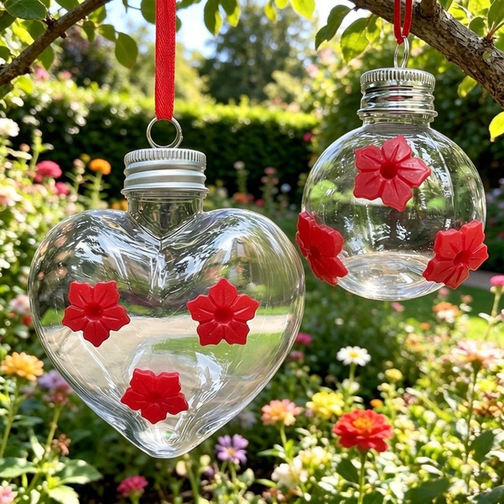 Three Hole Hummingbird Feeder Visible Birds Water Dispenser Outdoor Garden