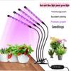 Cross Clip USB LED Plant Grow Light with Timer - Dimmable Full Spectrum