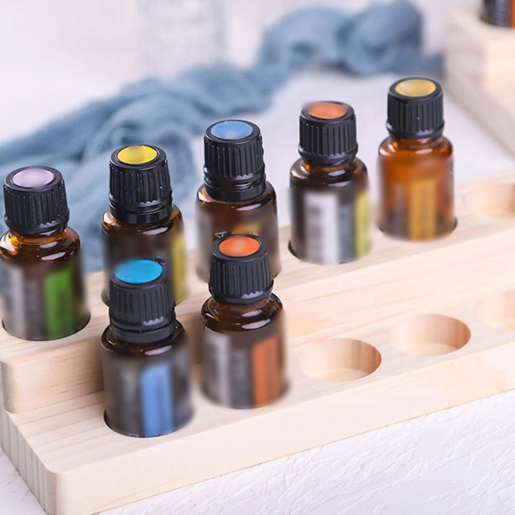 Space Saving 12 Compartment Essential Oil Shelf Durable Double Deck Display Holder For Spa And Personal Collection