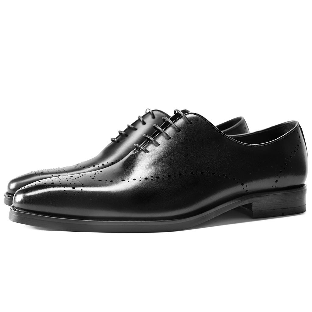 Top Grade Full Grain Leather Men Lace Up Wedding Brogues British Style Low Top Business Men Formal Dress Oxfords