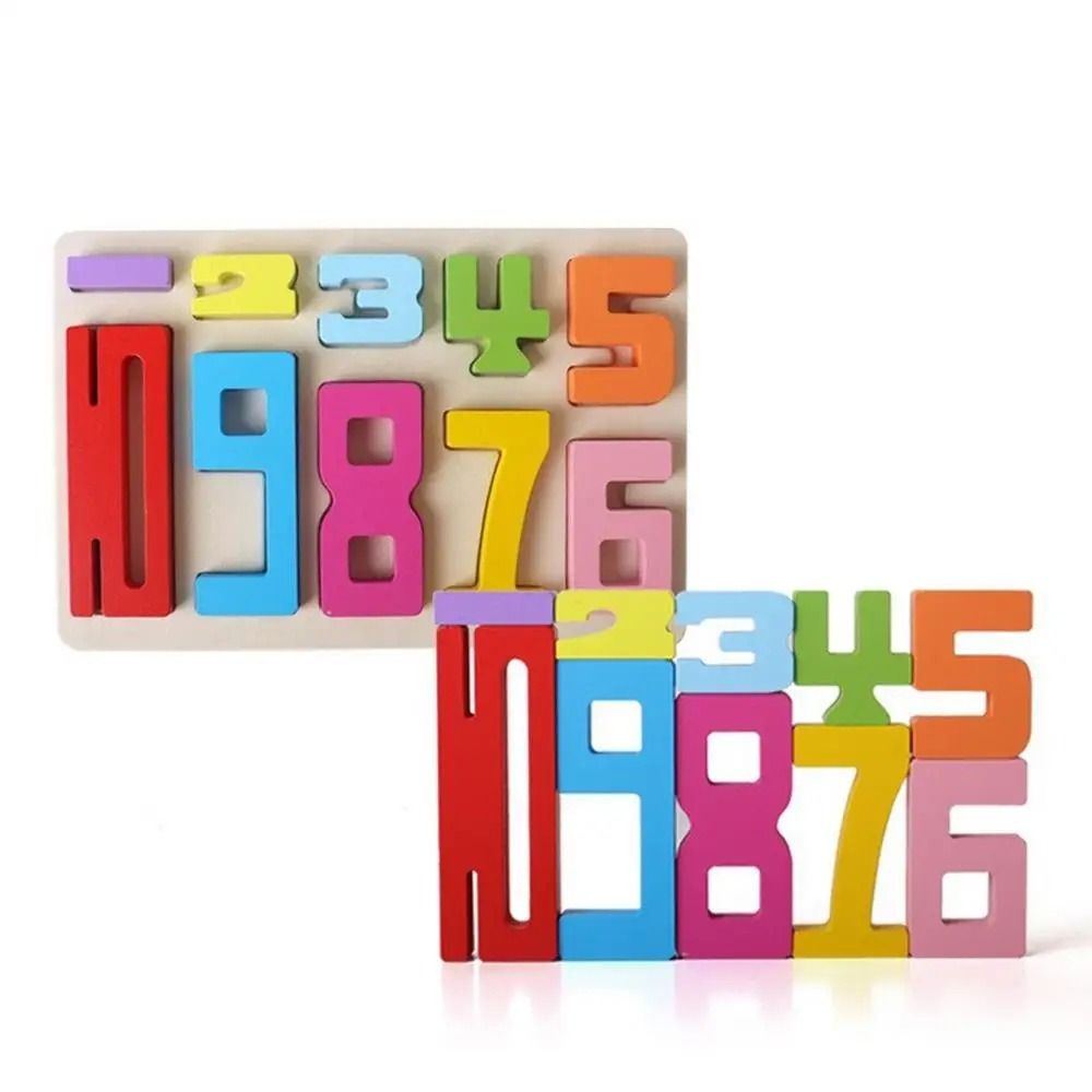 Educational 3D Digital Puzzle Wooden Stacking Blocks Digital Building Blocks  Kids Gift