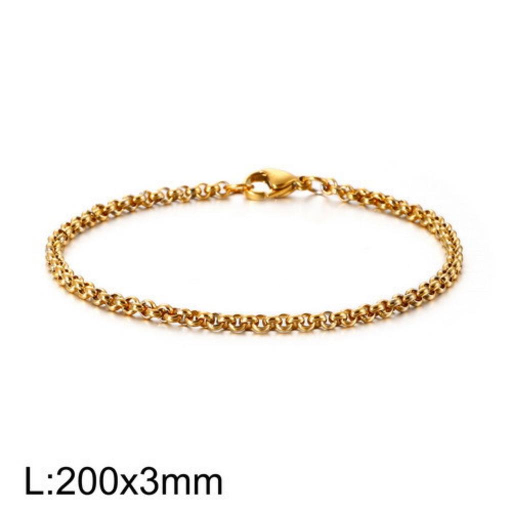 O-shaped Round Stainless Steel Bracelet Men and Women Punk Style Chain