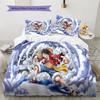 Monkey D Luffy Pattern Bedding Quilt Set Quilt Cover Pillowcase Home Birthday Gift(1 * Duvet Cover + 2 * Pillowcase, Without Core)