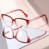 2026 Trend Light Blue Transparent Cat Eye Glasses with Yellow Accents, Anti Blue Light Eyewear for Women's Daily & Office Wear