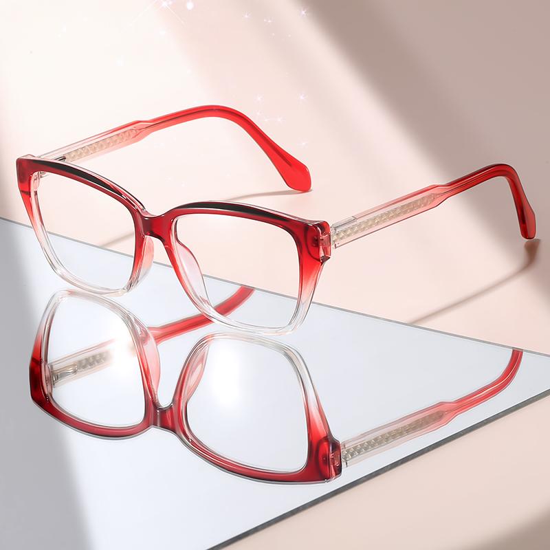 

New Trendy Light Blue Transparent Cat Eye Glasses with Yellow Accents, Anti Blue Light Eyewear for Women s Daily & Office Wear красный