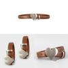 Womens Fashion Leather Belt With Heart Buckle And Chain Decor For Casual And Date Wear