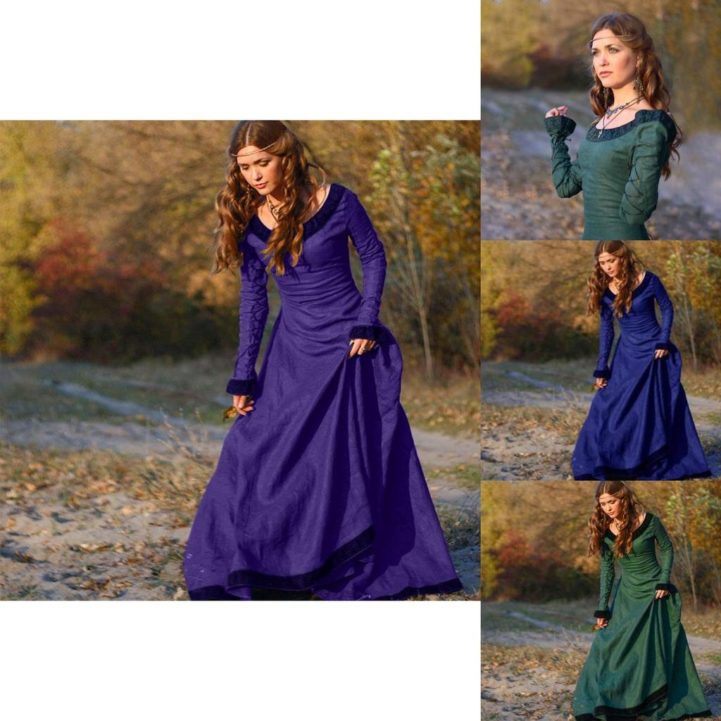 Medieval Vintage Women Renaissance Dress Cosplay Costume Princess Gothic Dress