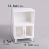 1pc Miniature Cabinet - White & Transparent Glass Door Storage Organizer, Compact Durable Design for Home Decor, Model Room Display, Creative Craft