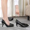 Chaussures à talons hauts - Nouveau style, talons fins, bout unique, chaussures en cuir à talon moyen