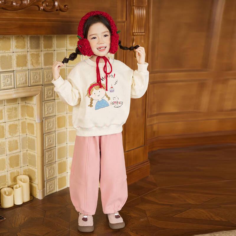 

LUSON Okids Girls Polka Dot Fleece Hoodie 100