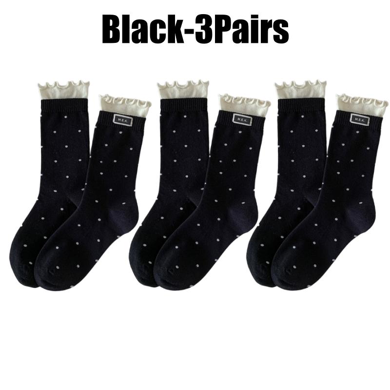 Dotted Womens Socks New Design Cute Casual Fashion Long Socks Breathable Novelty Cotton Soft Comfortable Daily