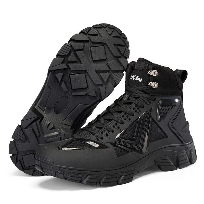 Sourcing New Style Large Size High-top Hiking Boots Anti-slip Wear-resistant Outdoor Sports Traveler Casual Walking Shoes