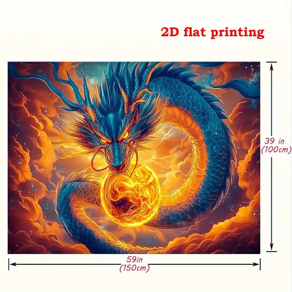 2D Flat Banner Set - Anime Dragon Wall Hanging Flag - Cartoon Style / Rough Style // Dragon
