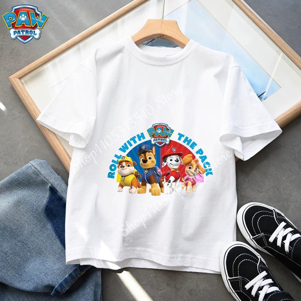Paw Patrol Chase Boys T Shirt Puppy Dog Happy Birthday Numbers Children Girls T-shirts Summer Tops Clothes Kids Party Gift New