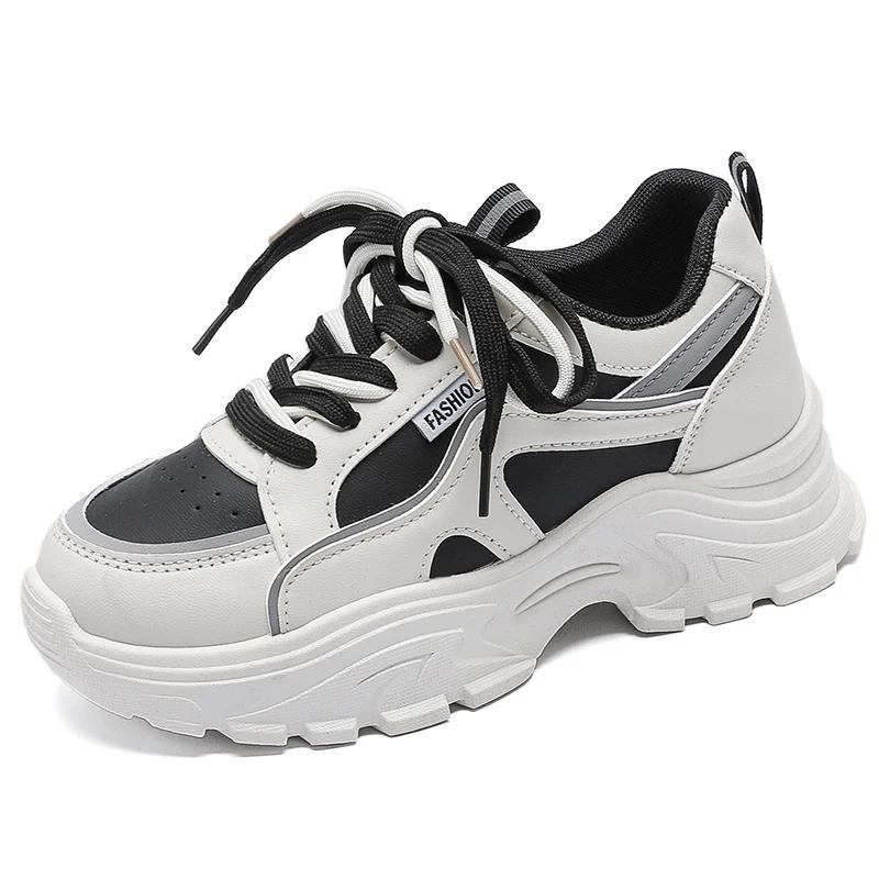 Fashion Size Round Tip Shoes Ladies Pink Vulcanize Ladies Sneakers Tennis Boots Woman Sports Loufers Street Tenni Design Hyperbeast