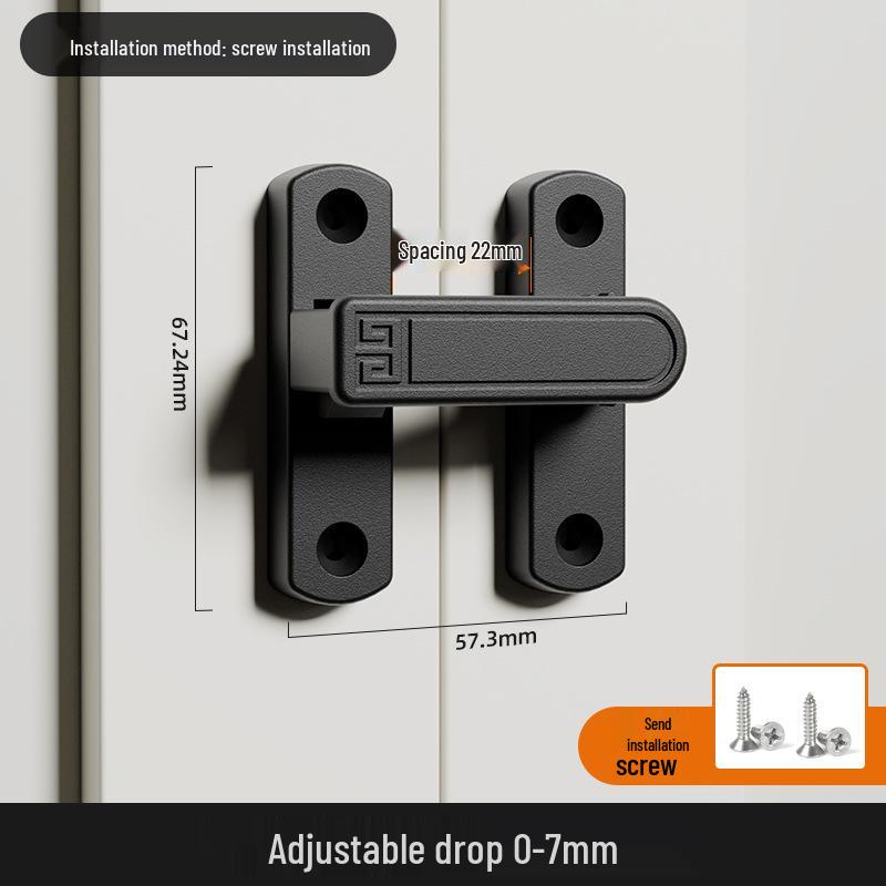 Adjustable No-Drill Surface-Mount Sliding Door Bolt Latch