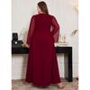 Plus Size Elegant Round Neck Beaded Embroidered Sequin Evening Gown Formal Wedding Party Bridesmaid Dress