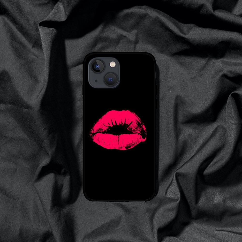 Lips Kiss Art Phone Case For iPhone Samsung Galaxy Redmi Xiaomi Note S A 16 15 14 13 12 11 20 21 22 23 53 54 Pro Plus Ultra Silicone Cover
