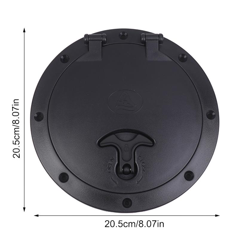 1pc Marine Hatch Cover Black Circular Boat Out Deck Plate Detachable Inspection Hatch Cover For Boat Kayaking Canoe Yacht