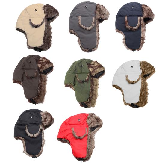 Trappermütze Unisex Verstellbar Kunstfell Winddicht Outdoor-Hut für Winter