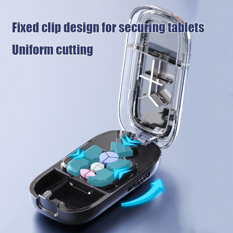 3In1 Medicine Cutter Precise Cutting Into Half / Third / Quarter Drug Divider Organizer Portable Tablet Splitting Pills Splitter