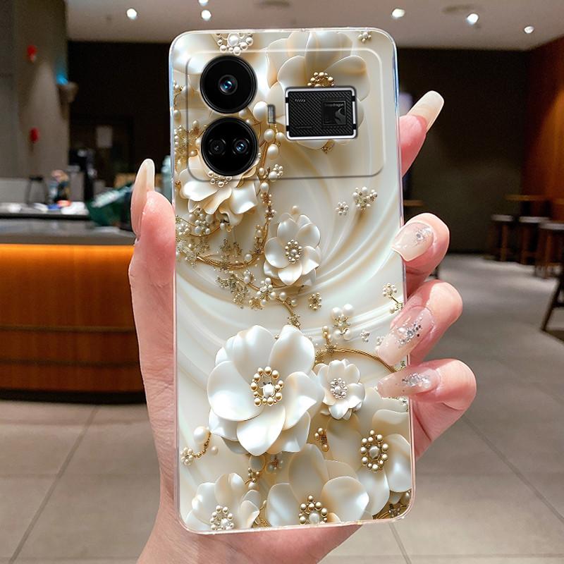 For Realme GT5 GT 5 240w Case Luxury Fashion Butterfly Flowers Clear Soft Silicone TPU Transparent Phone Case Back Cover Capas