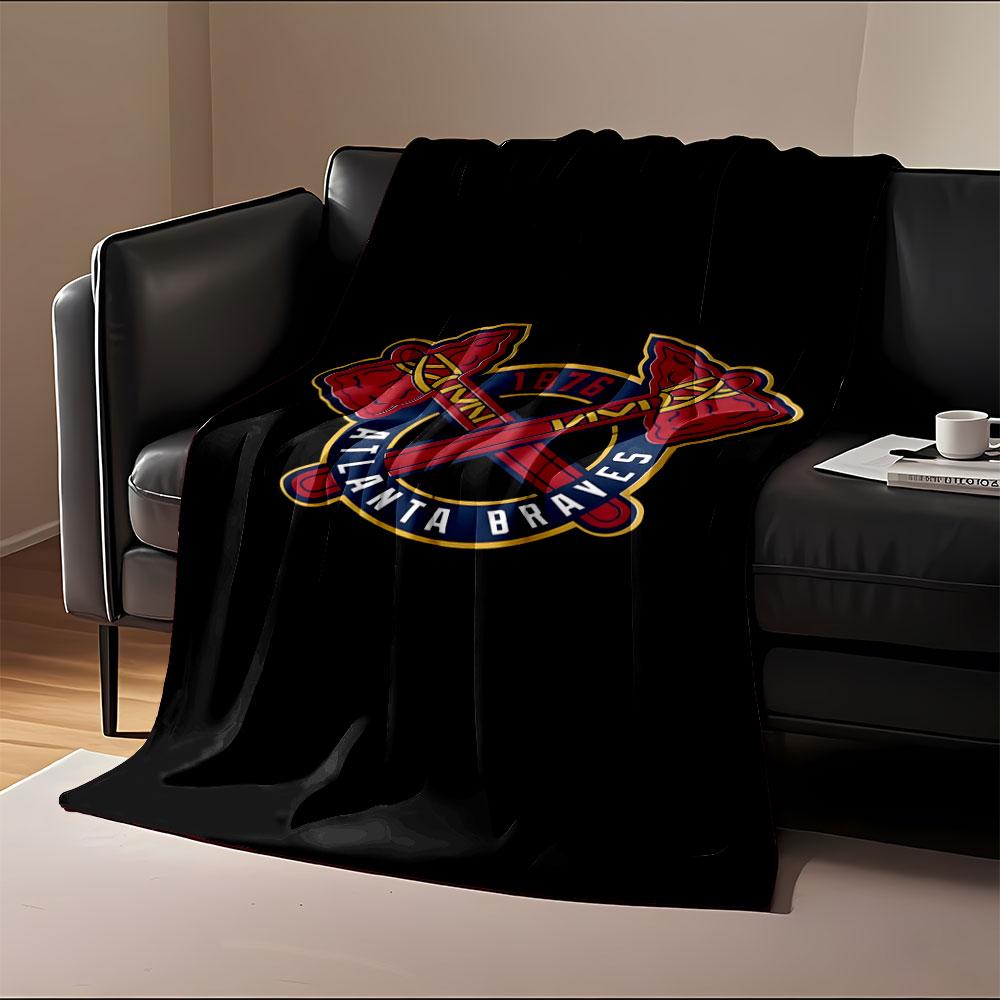 Atlanta Braves Logo Blanket Print Blanket Soft and Cozy Perfect for the Living Room Bed Sofa or a Nap,gift