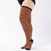 Übergröße Damen Schwarz Weiß Gestreift Dicke Socken Baumwolle Oberschenkelhoch Über das Knie Mädchen Lange Socken Strumpfwaren Für Übergröße Frau